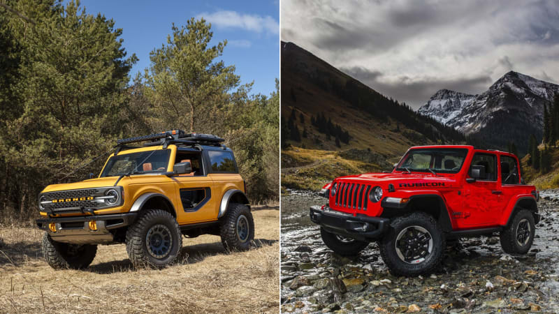 Ford Bronco vs Jeep Wrangler | Specs comparison with photos - Autoblog