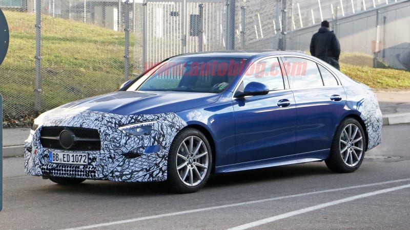 22 Mercedes Benz C Class Spied With Very Little Camouflage Autoblog