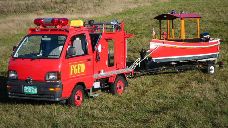 Mitsubishi Mini Fire Truck For Sale With Matching Boat