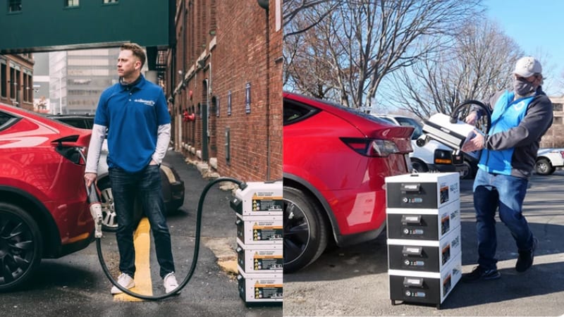 SparkCharge is a portable charging station for electric vehicles 