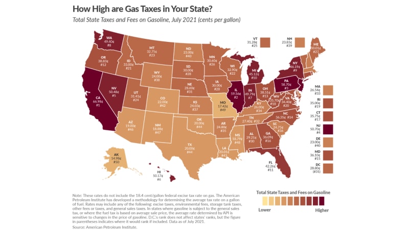 Gas taxes by state – TodayHeadline
