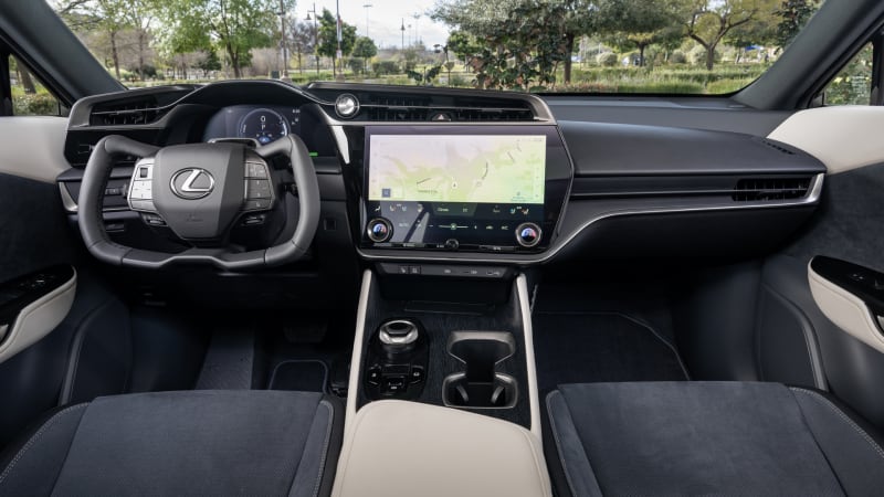 Lexus RZ 450e interior with Steer by Wire yoke