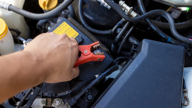 Car Battery Repair - Connect Jumper Cable