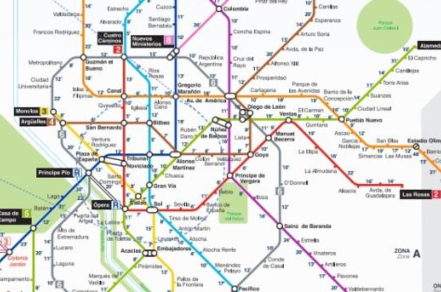 El plano del metro que esperabas: cuánto se tarda andando ...