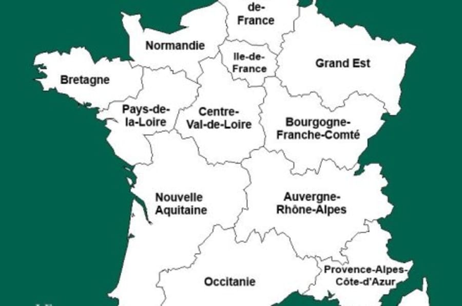 Carte de France avec les nouvelles régions - Voyages - Cartes