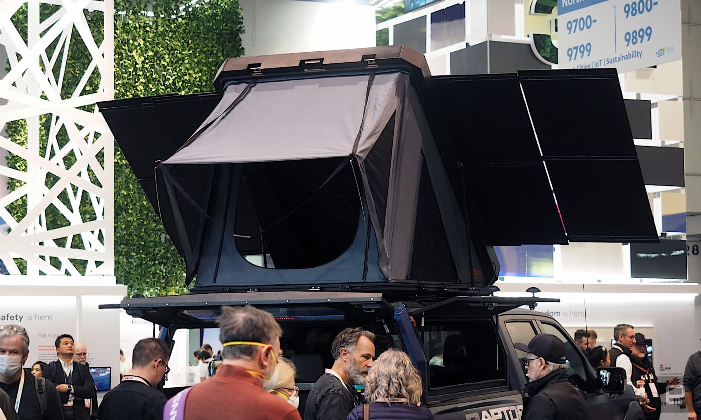 Jackery shows off a rooftop solar tent at CES that makes overlanding more environmentally friendly