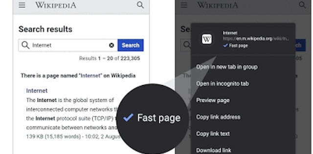 Chrome 'fast page' logo