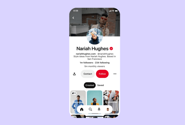 Pinterest is introducing 'creator profiles' for influencers. 