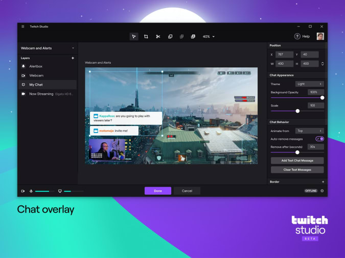 Twitch Studio Adds Chat Overlay And Countdown Timer Tools Engadget