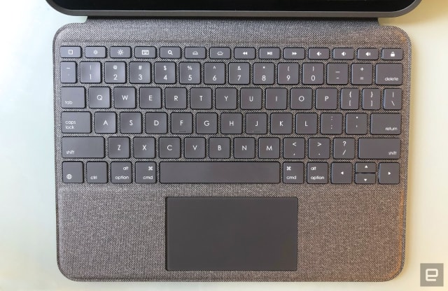 Convenient with the Logitech Folio Touch keyboard.
