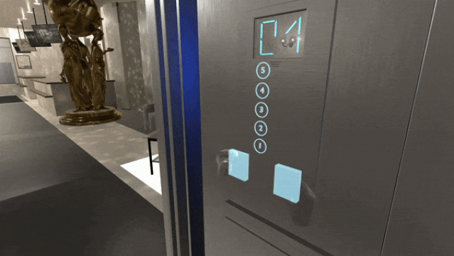 Tanay Singhal and Mahika Phutane's touchless elevator concept.