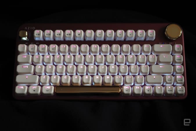 AZIO IZO keyboard in pink