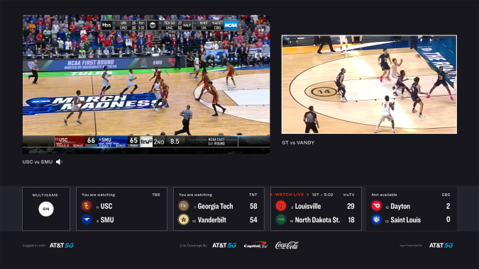 NCAA March Madness Live app multi-game stream