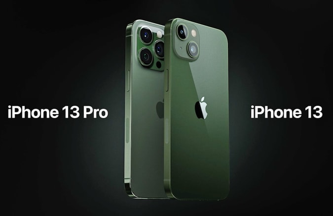 iPhone 13 and iPhone 13 Pro green