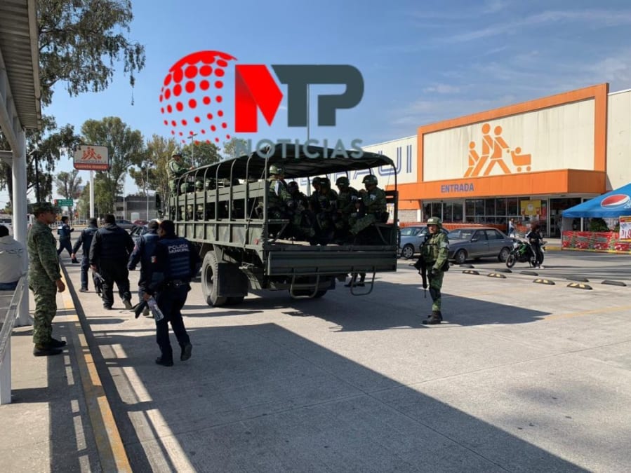 Otra panorámica de la Guardia Nacional en la capital Puebla.