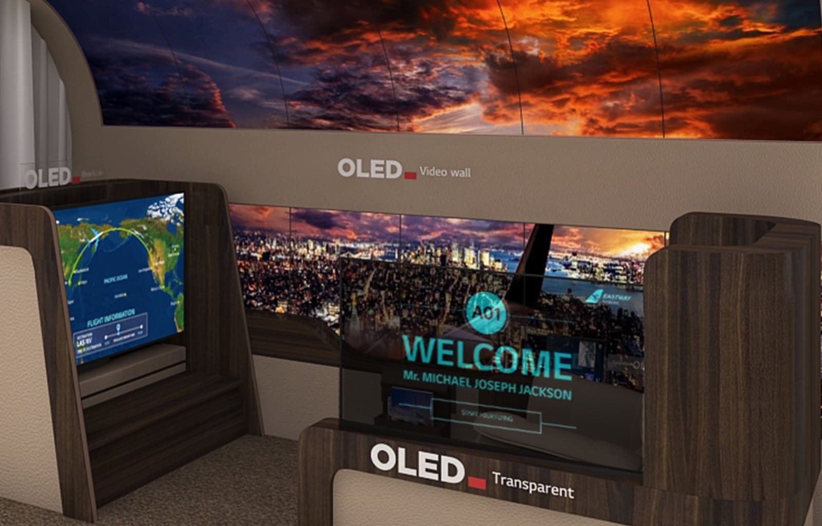 LG airplane displays for CES 2020