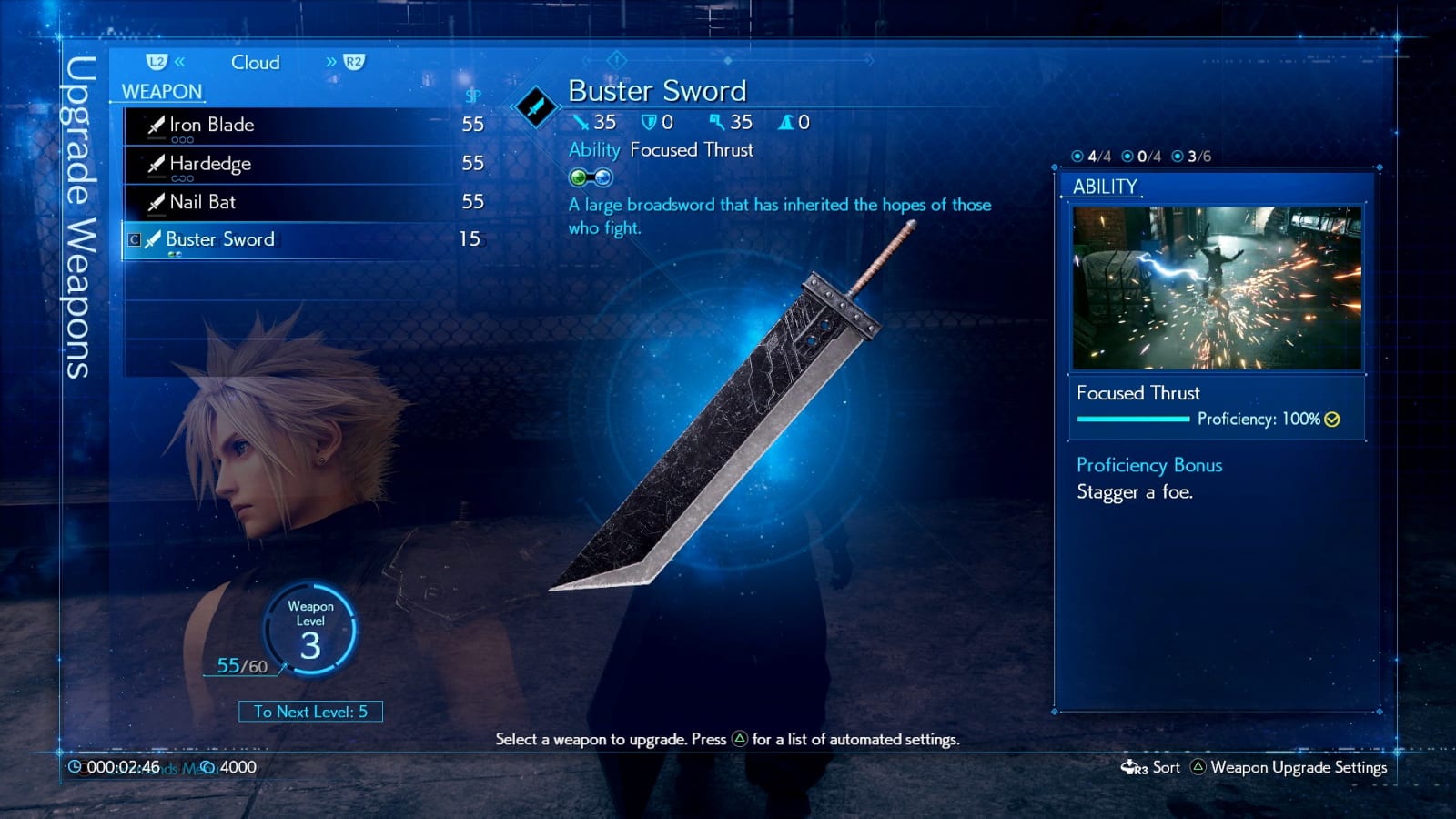 Final Fantasy VII remake new weapons interface