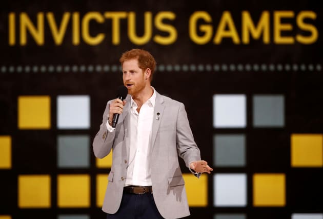Prince Harry speaks during the closing ceremony for the Invictus Games in Toronto.