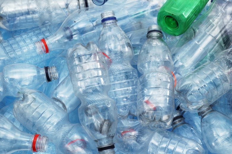 Dirty plastic bottles