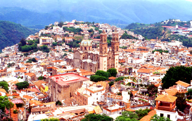 Vista panorámica del Pueblo Mágico, Taxco de Alarcón, Guerrero.