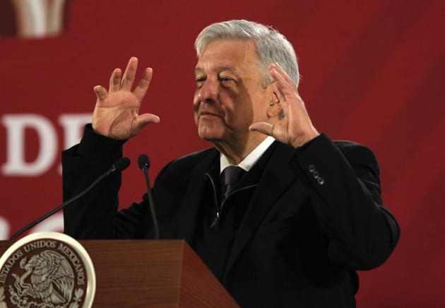 El presidente de México, Andrés Manuel López Obrador, en una de sus conferencias de prensa matutina en Ciudad de México.