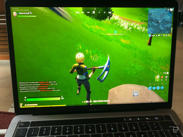 Fortnite on the 13-inch MacBook Pro.