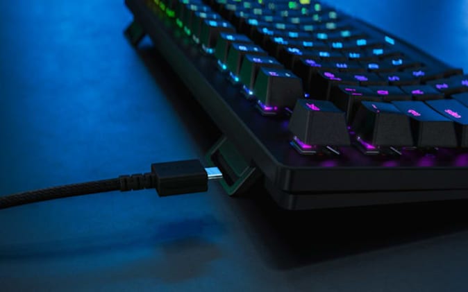 Razer Huntsman Tournament Edition gaming keyboard.