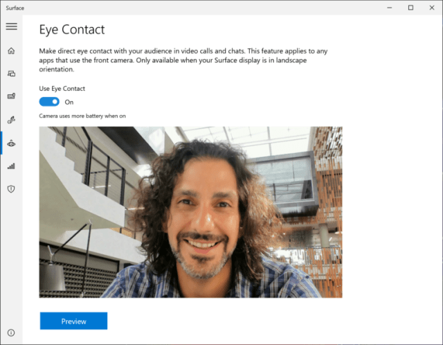 Contact visuel Surface Pro X