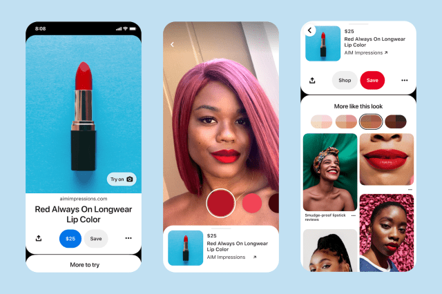 Pinterest's Try On feature with skin tone searches