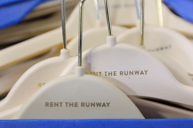 Hangers are seen at Rent the Runway's "Dream Fulfillment Center" in Secaucus, New Jersey, U.S., September 11, 2019. Picture taken September 11, 2019. REUTERS/Andrew Kelly