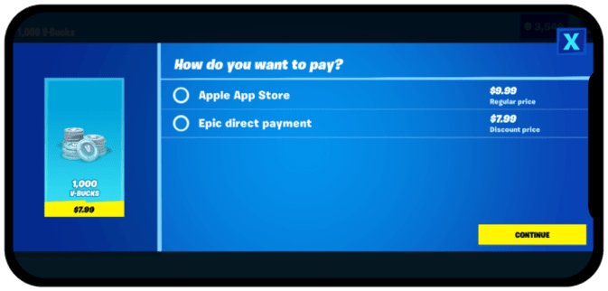 Fortnite Direct Payment
