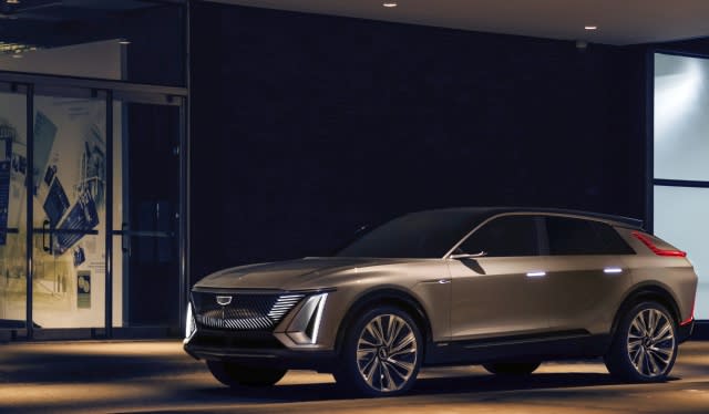 Cadillac LYRIQ pairs next-generation battery technology with a bold design statement which introduces a new face, proportion and presence for the brand's new generation of EVs. Images display show car, not for sale. Some features shown may not be available on actual production model.
