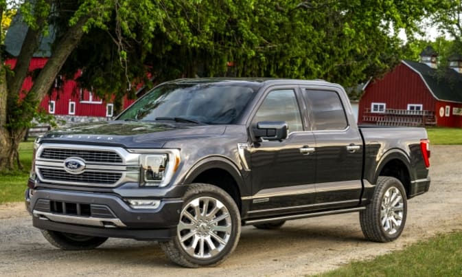 All-new F-150 Limited in smoky quartz tinted clear varnish.  The new exterior design has a bolder and even tougher look, while an all-new interior brings more comfort, technology and functionality to truck customers, along with improved materials, new color choices and more. storage.