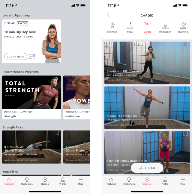 Captures d'écran Apple Fitness Plus