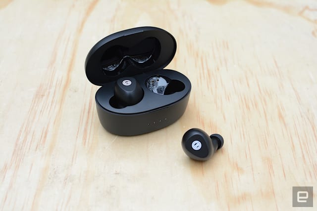 Grado promises its trademark sound in the GT220, the company’s first true wireless earbuds. It delivers on that, bundling it with better-than-expected battery life and the convenience of wireless charging. The overall design is rather plain and the fit is slightly awkward do the earbuds’ construction. There also isn’t a companion app for any customization. However, you wouldn’t need to tweak the sound anyway, because these are some of the best-sounding earbuds we’ve tested. 