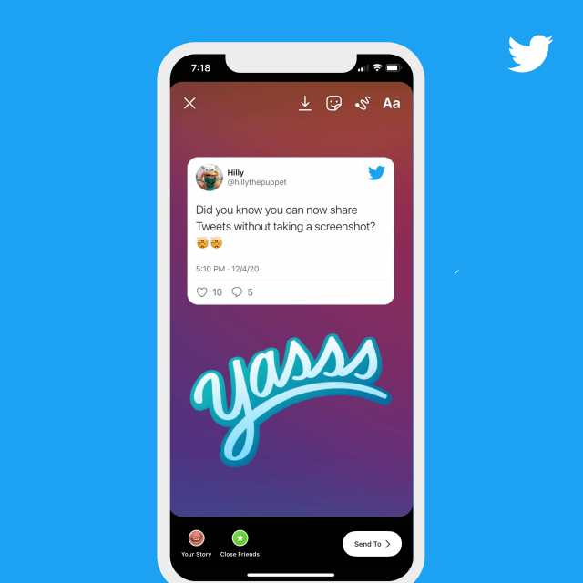 Twitter is testing native sharing to Instagram Stories.