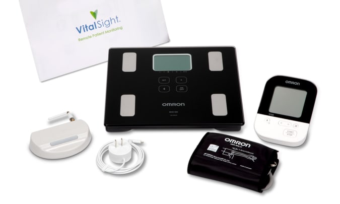 Omron VitalSight remote blood pressure monitoring device.