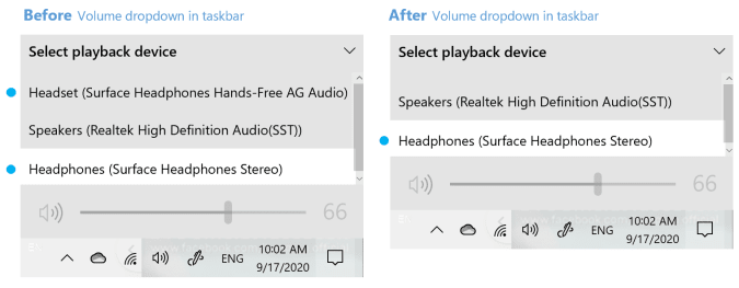 Windows 10 Bluetooth selection