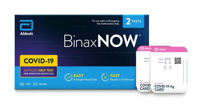 The Abbott BinaxNOW COVID-19 Self Test can be purchased over-the-counter at major U.S. retailers and does not require a prescription.