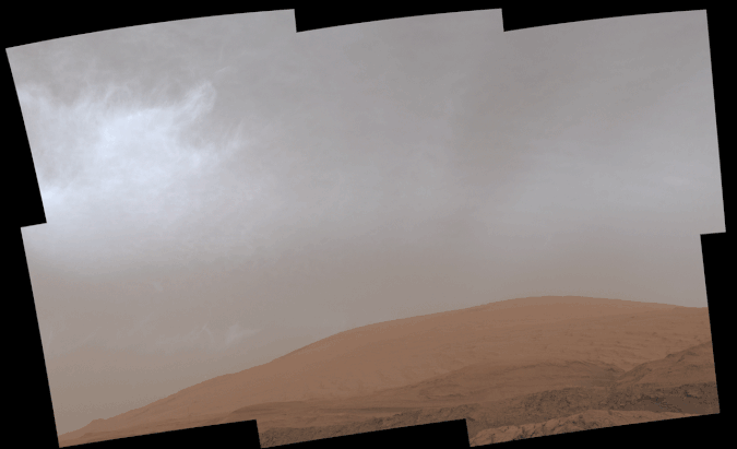 Animación de nubes en Marte capturada por el rover Curiosity