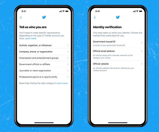 Twitter's new verification request form requires users to verify their identity.