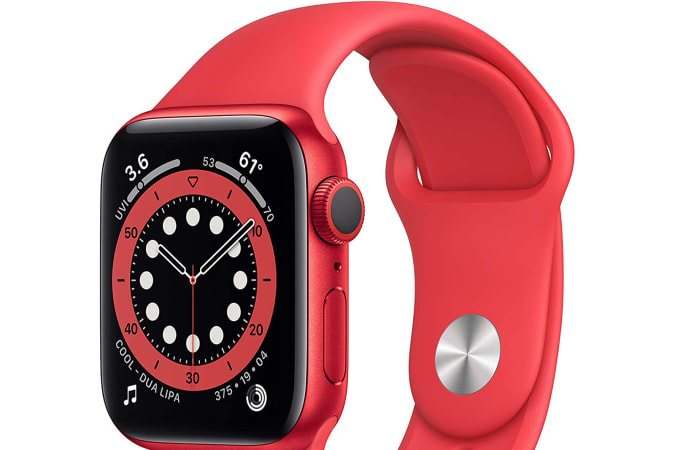 Apple Watch Series 6 Product Red with Count Up face