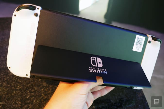 Back of Nintendo Switch with wider kickstand