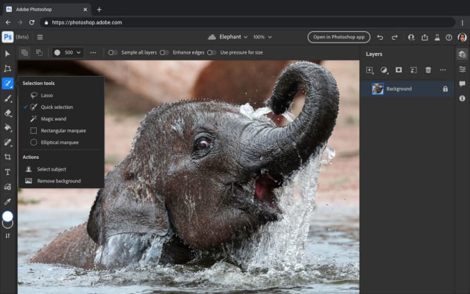 Photoshop and Illustrator come to the web for basic edits and collaboration