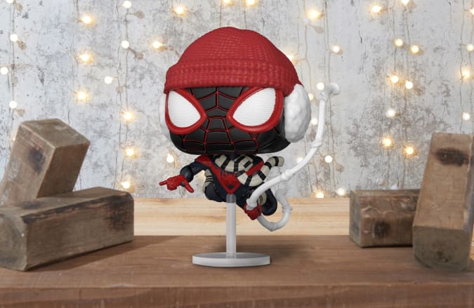 Funko Miles Morales in Winter Suit for the Engadget 2021 Holiday Gift Guide.