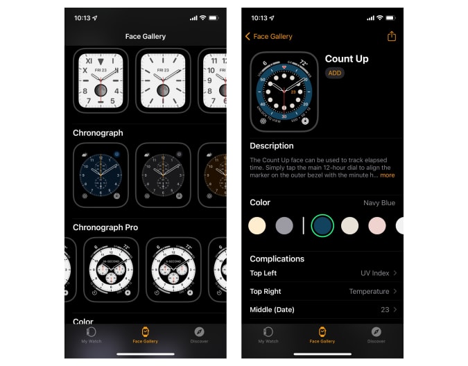 Apple Watch interfaces