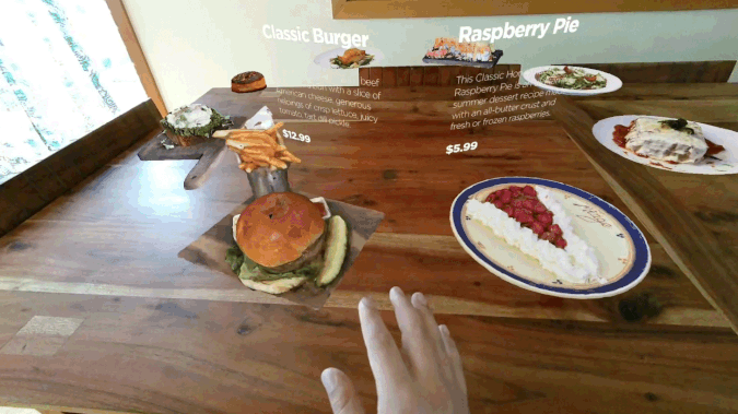 A concept for a 3D interactive menu with Snapchat's AR Spectacles.