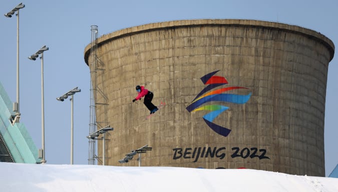 Big Air Shougang, a competition venue for freestyle skiing and snowboard is pictured ahead of the Beijing 2022 Winter Olympics in Beijing, China January 30, 2022. REUTERS/Fabrizio Bensch