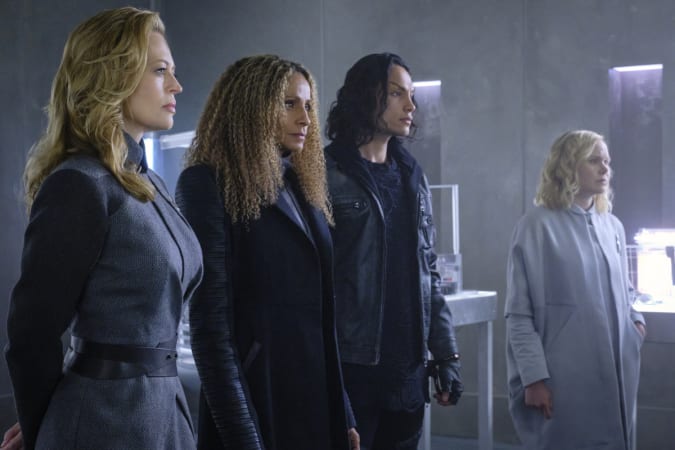 Pictured: Jeri Ryan as Seven of Nine, Michelle Hurd as Raffi, Evan Evagora as Elnor and Allison Pill as Jurati of the Paramount+ original series STAR TREK: PICARD.  Photo Cr: Trae Patton/Paramount+ ©2022 ViacomCBS.  All Rights Reserved.