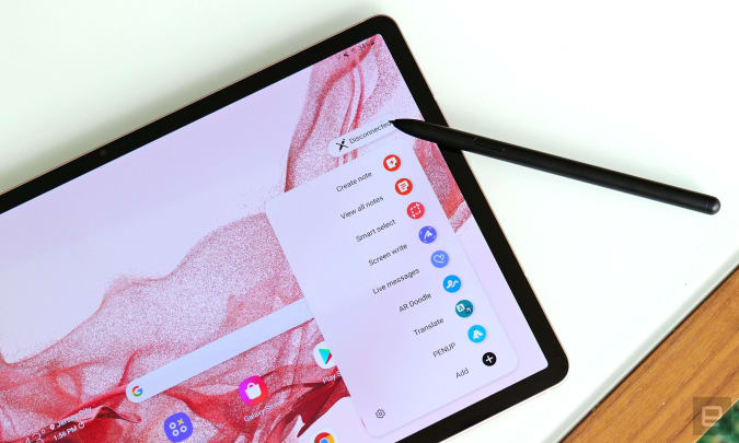 Similar to a Galaxy Note and other devices with styluses from Samsung, the Galaxy Tab S8+ features a number of first-party stylus apps. 